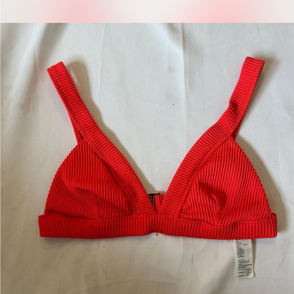 Hollister Vibrant Red Ribbed Bralette